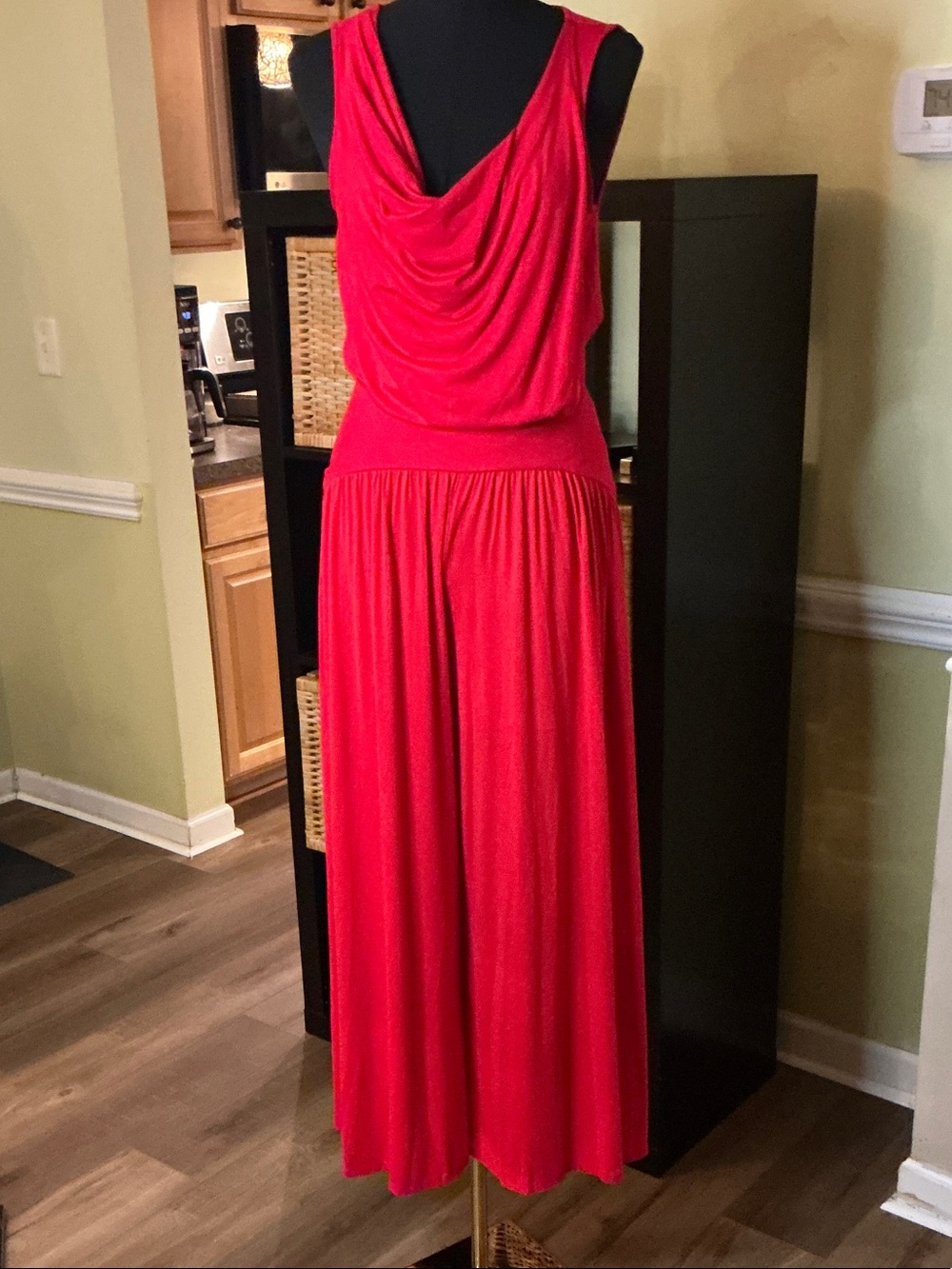 Free People Red Sleeveless Draped Jumpsuit
